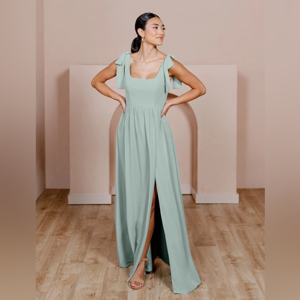 Revelry Bowie Sage Chiffon Dress Size 18
